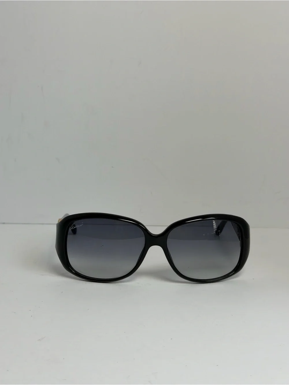 Gucci GG3578/S Black Gold Crystal GG Logo Oversized Sunglasses Italy